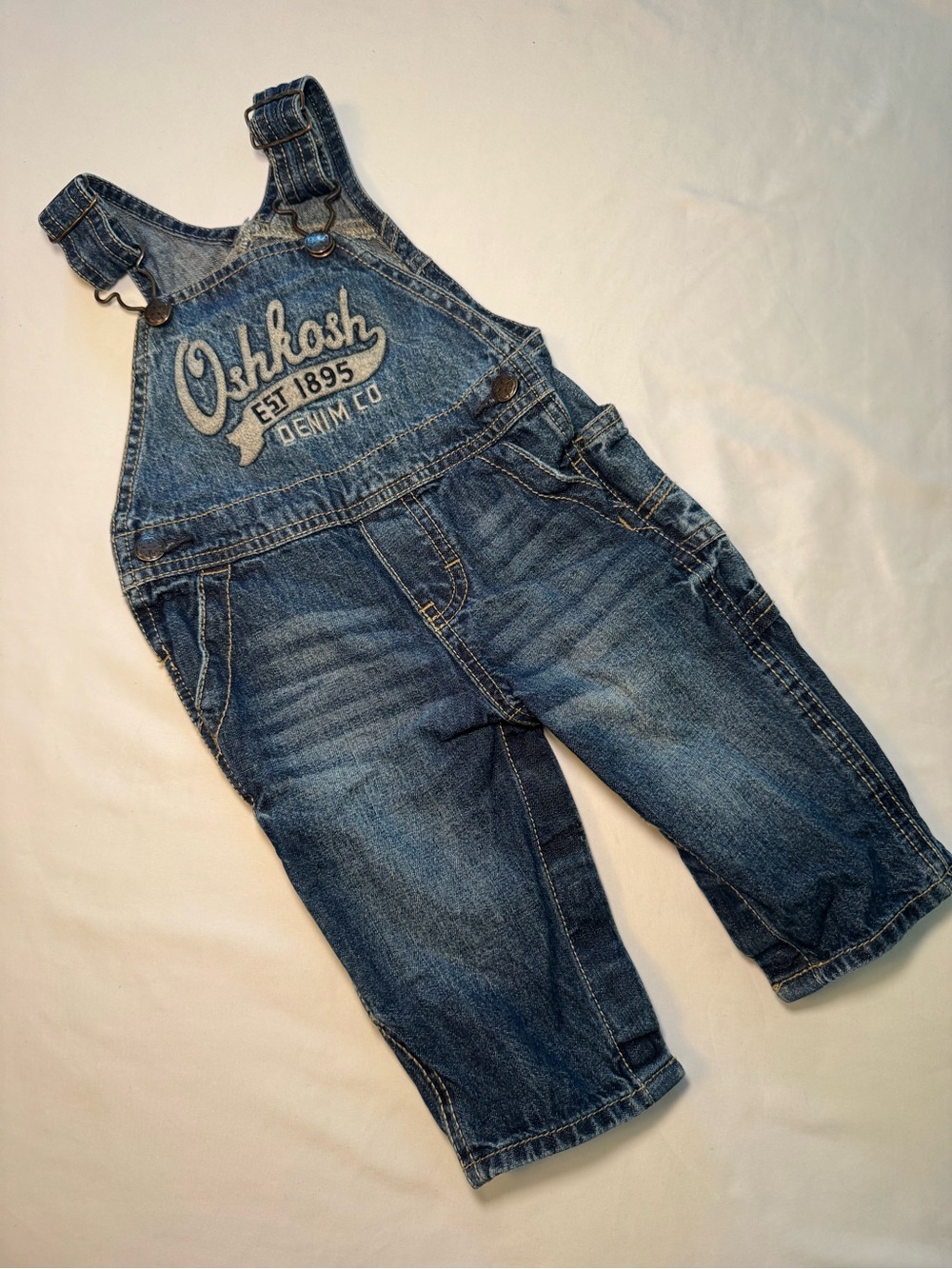 OshKosh B'gosh Distressed Blue Denim Kids Overalls